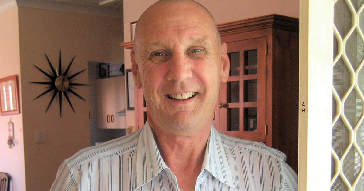 Mature man looking happy