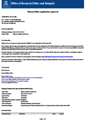 7. University of Melbourne HREC Letter of Approval thumb
