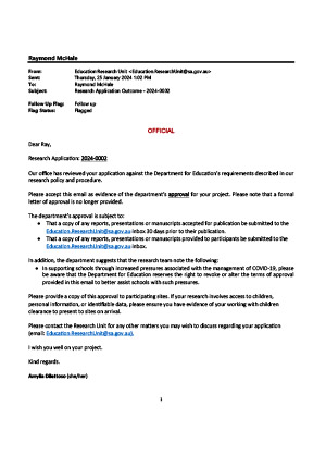 DET SA Approval letter