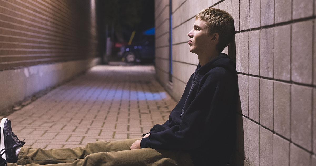 Homeless young man