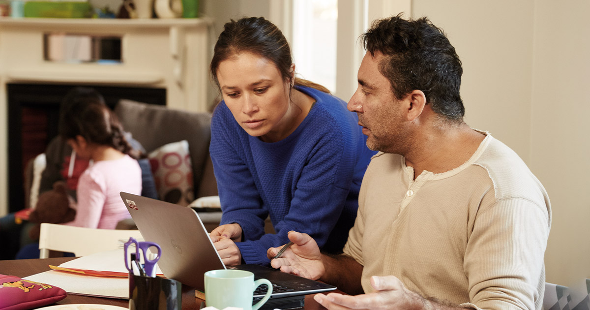 Family looking worried of their future