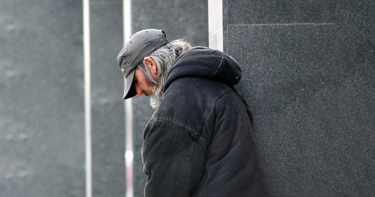 Homeless person feeling desperate