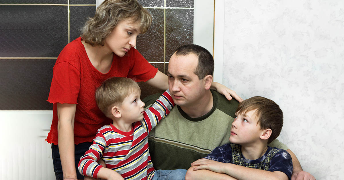 family looking stressed