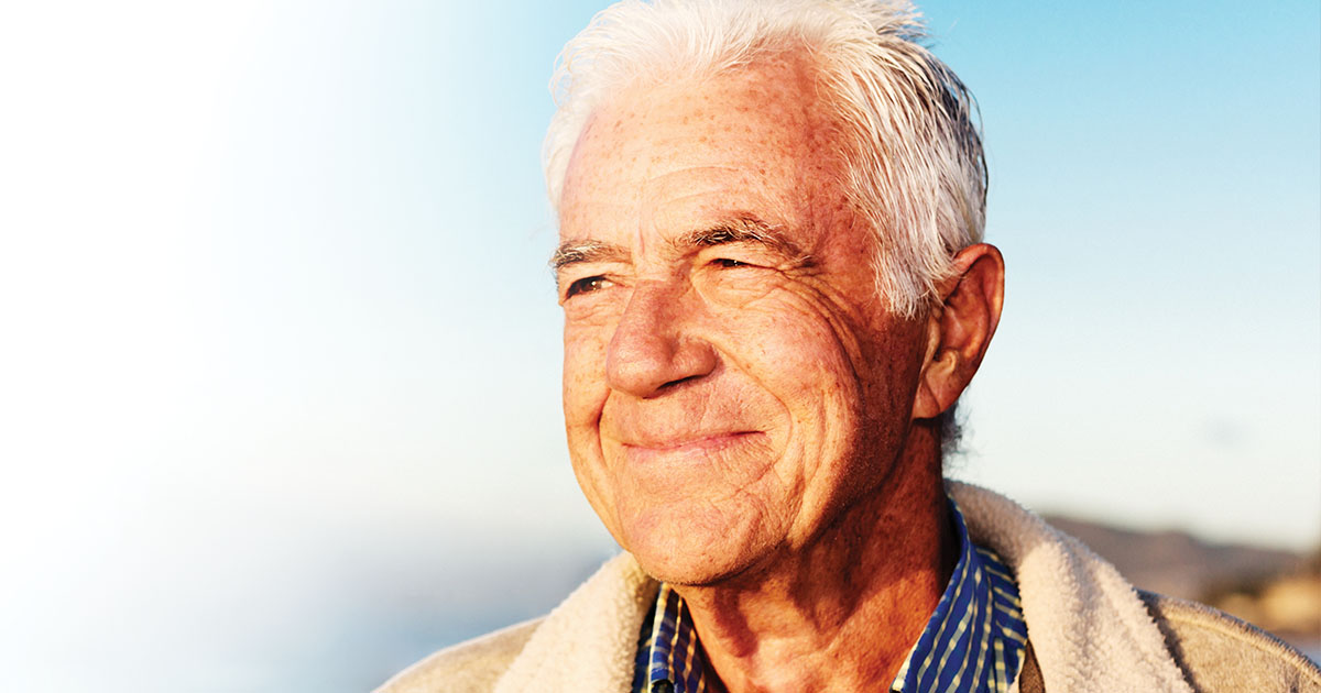 Elder looking hopeful