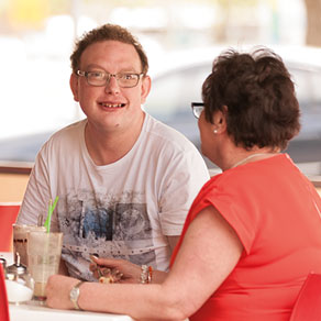 Disabled person having an interview